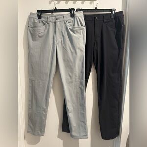 Lululemon Lot x2 ABC Classic Fit Warpstreme 5 Pocket Pant Gray Black Size 32x34